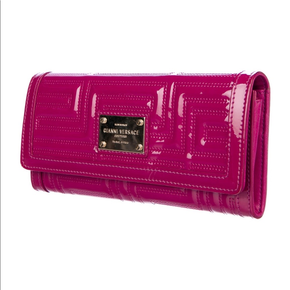 Gianni Versace Classy Continental Wallet Patent Leather